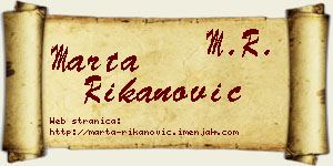 Marta Rikanović vizit kartica